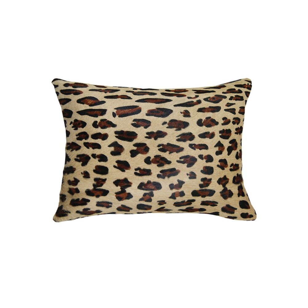 Natural Home Decor Torino Togo Cowhide Pillow | 1-Piece | Leopard | 12"x20"